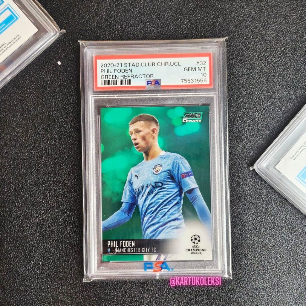 2020-21 Topps Stadium Club Chrome Foden Green Refractor